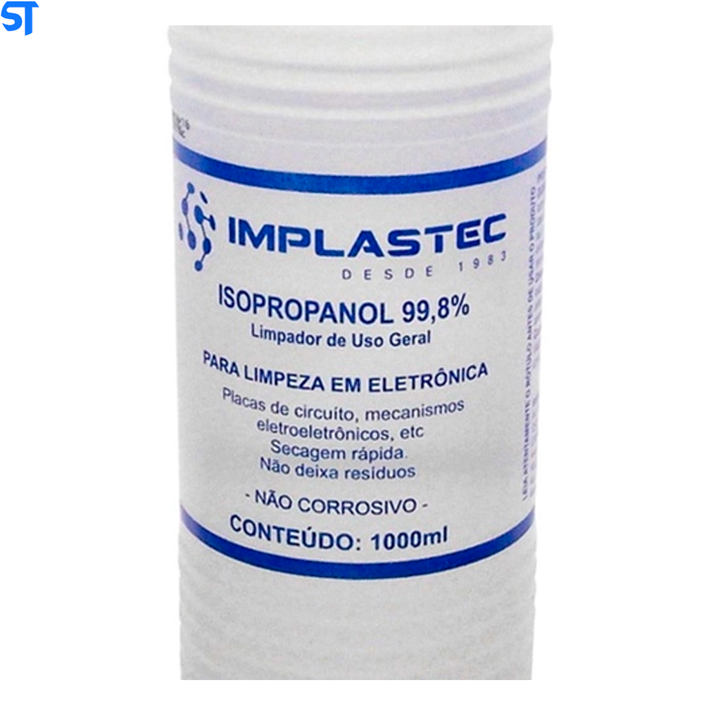 Álcool Isopropílico 99,8% Isopropanol Implastec Garrafa 1 Litro