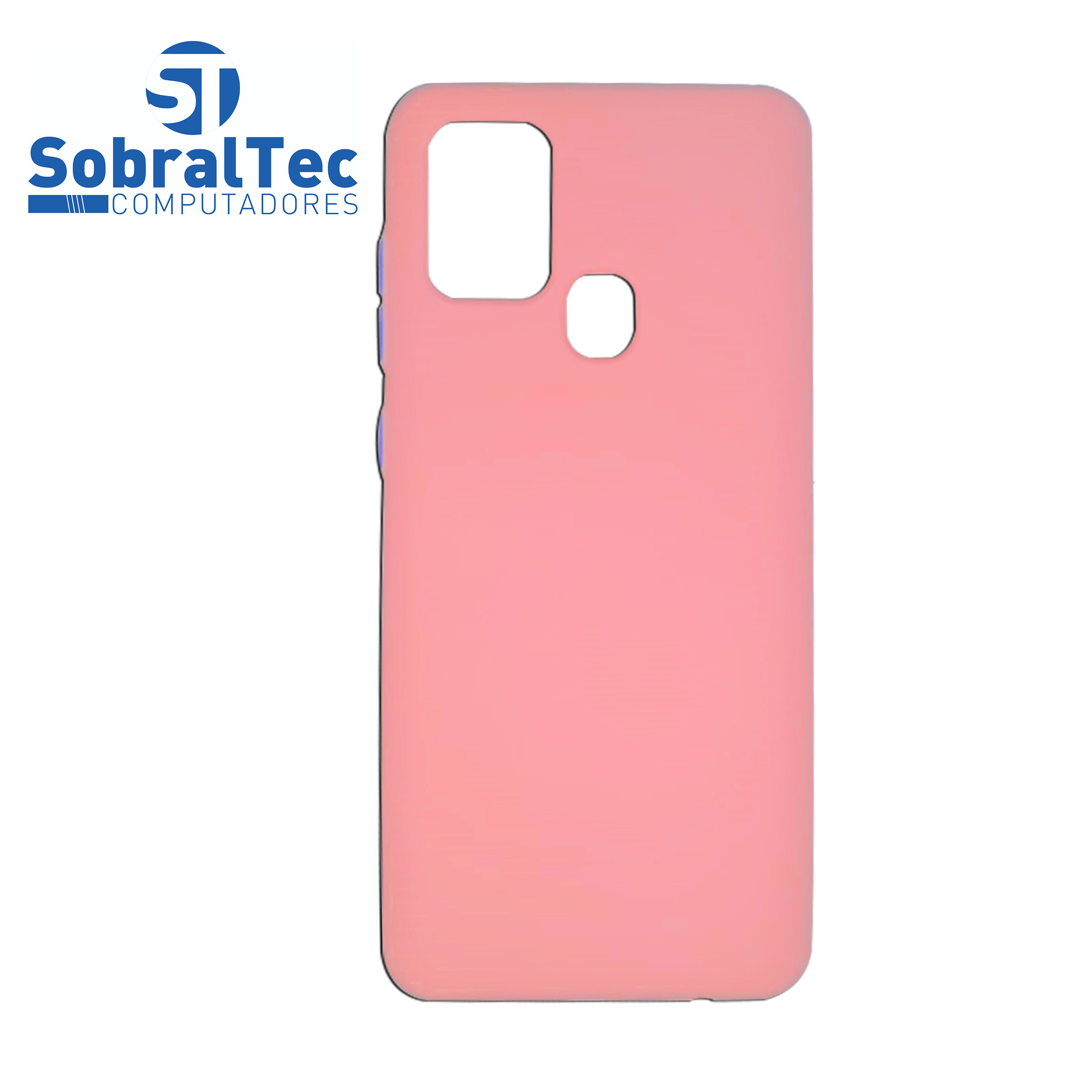 Capa Silicone TPU Reforçado Rosa Botões Em Azul Samsung Galaxy A21s