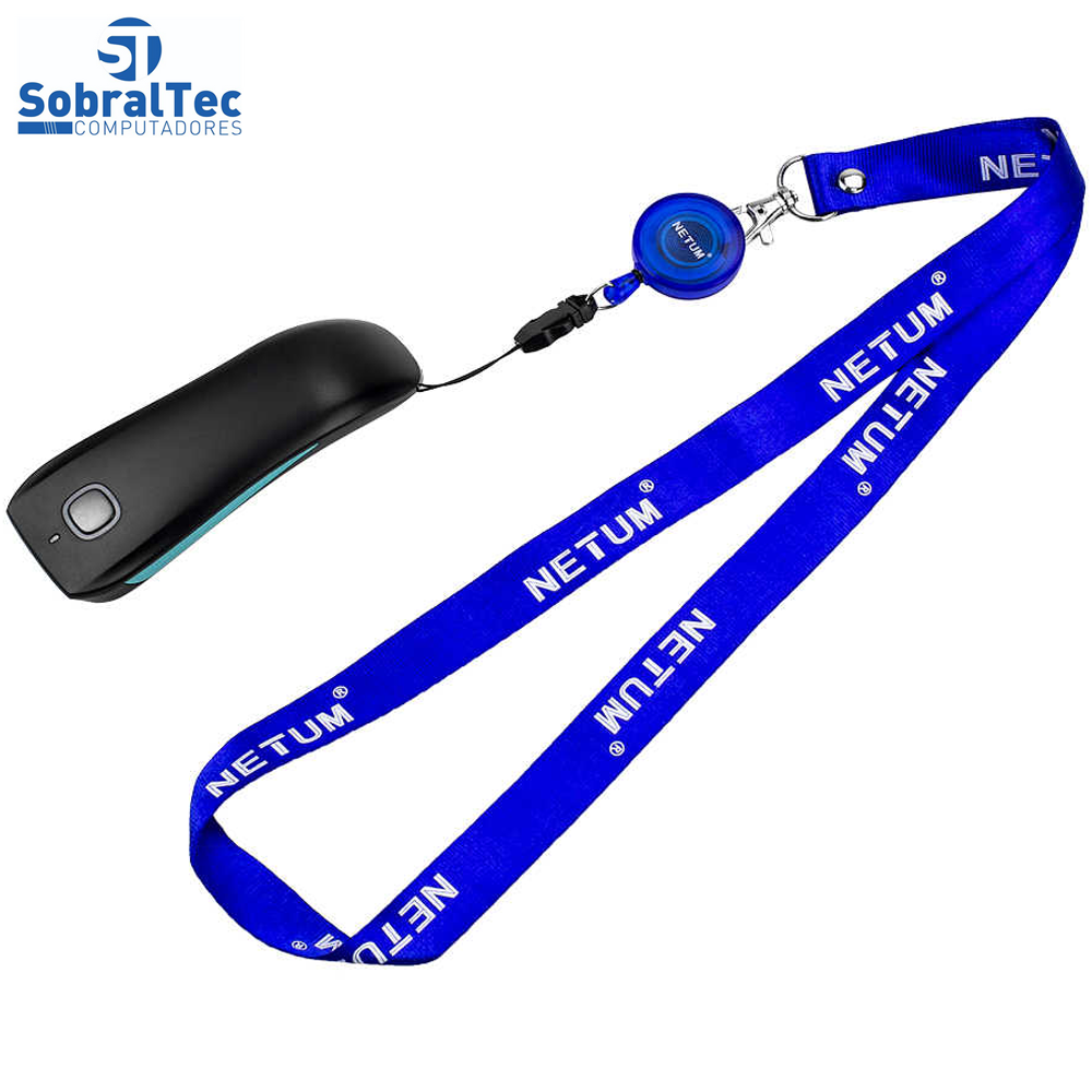 Leitor Código De Barras Bluetooth E USB NETUM C750 Preto Com Azul