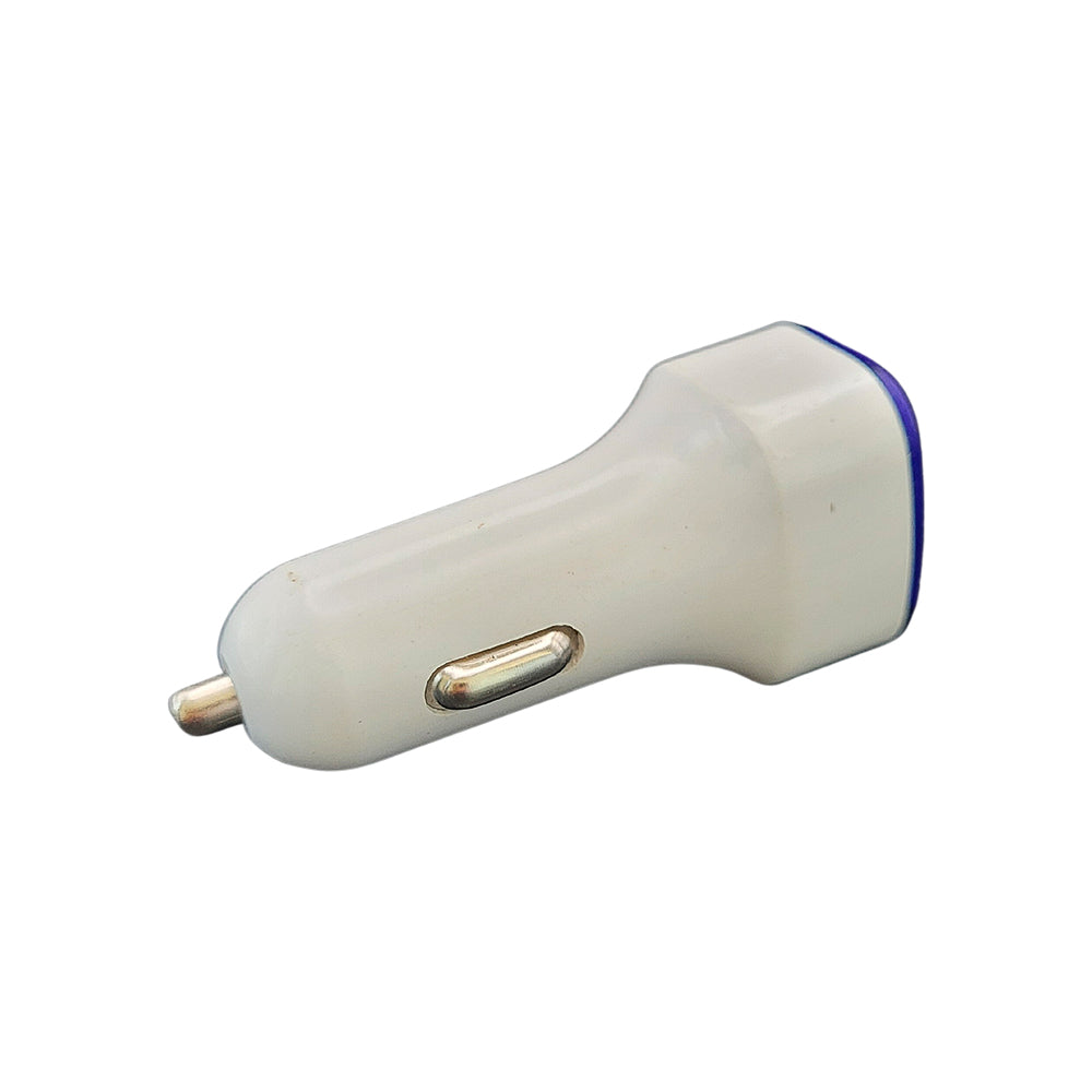 Carregador Veicular Fast Charging Com Duas Portas USB 2.1A/ 1.0A - Branco / Azul Escuro