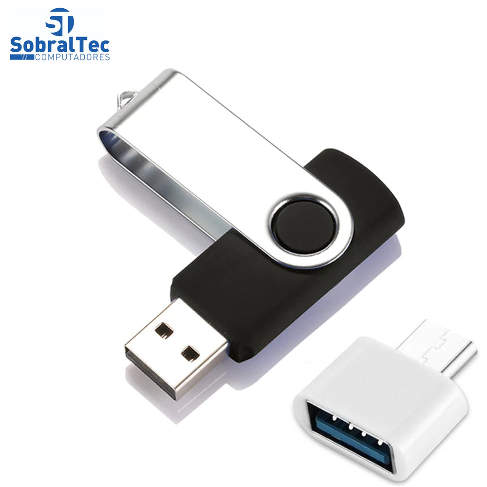 Pen Drive 16Gb USB 2.0 Com Adaptador v8