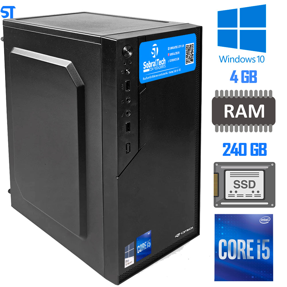 Computador Core I5-2320 -HD SSD 240GB Walram - Memória Ram 4GB - Micro ATX MT-26BK