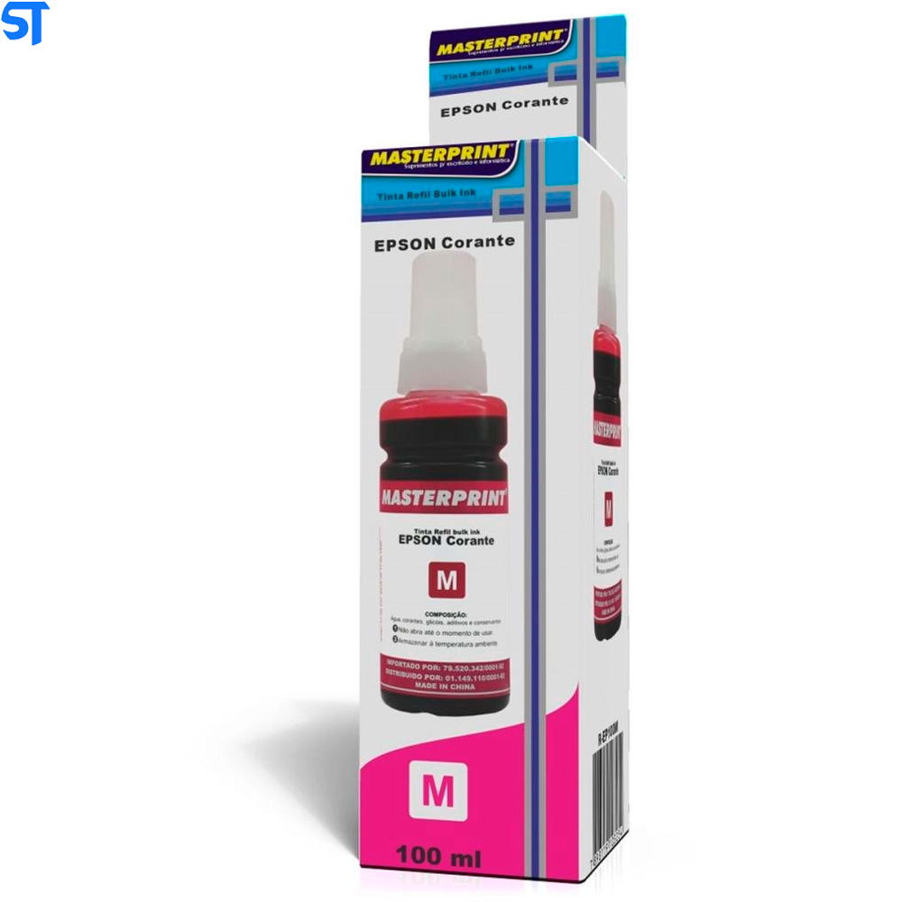 Refil de Tinta Epson Corante MP 664/673 Magento 100ML Masterprint Para Ecotank Epson