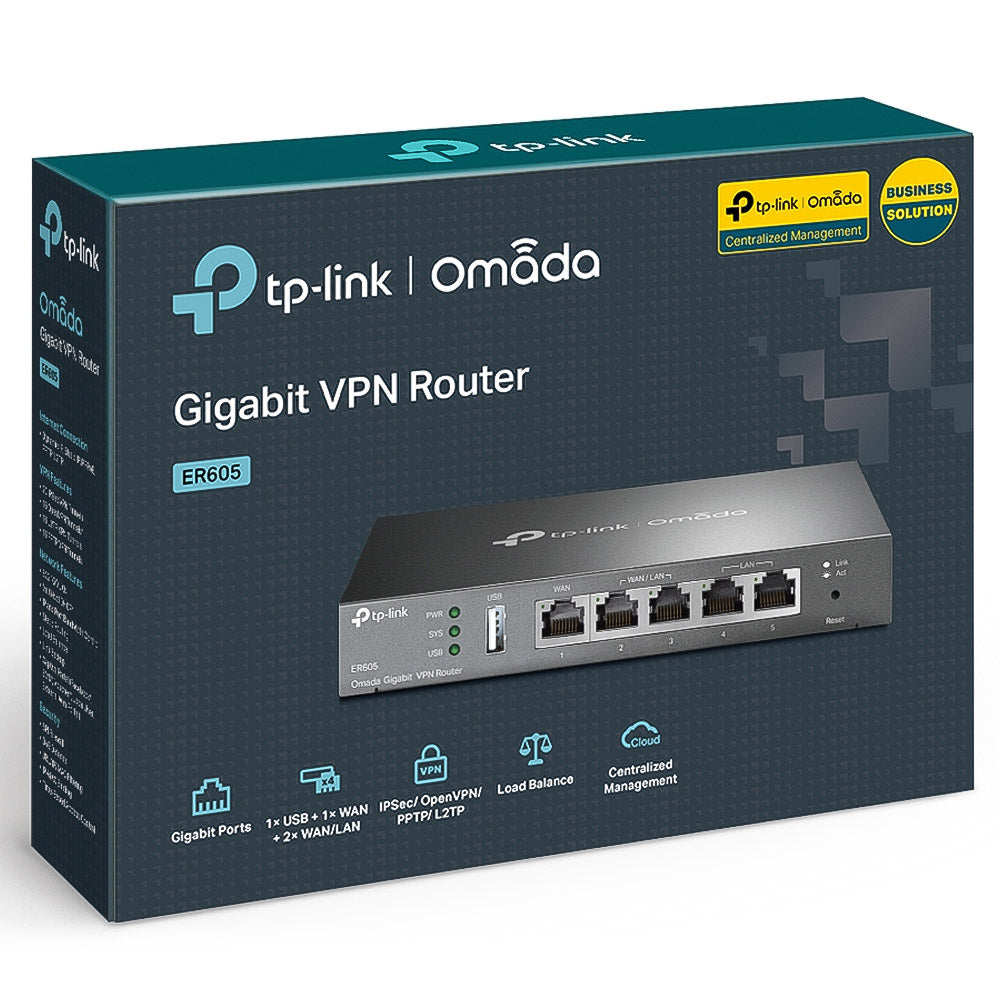 Load Balance Roteador Vpn Gigabit Router Tp-link Omada ER605 TL-ER605 SMB Multi-Wan Gigabit, Safestream