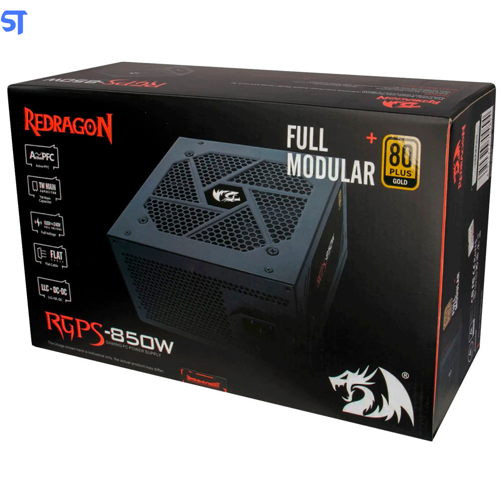 Fonte ATX Real Gamer Redragon 850W 80 Plus Gold / Modular - (GC-PS010)