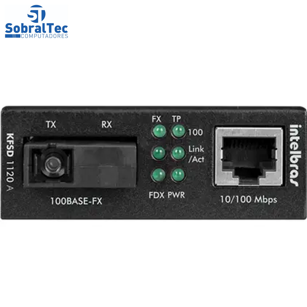 Conversor de Midia Fast Ethernet Monomodo 20KM Kfsd 1120A intelbras