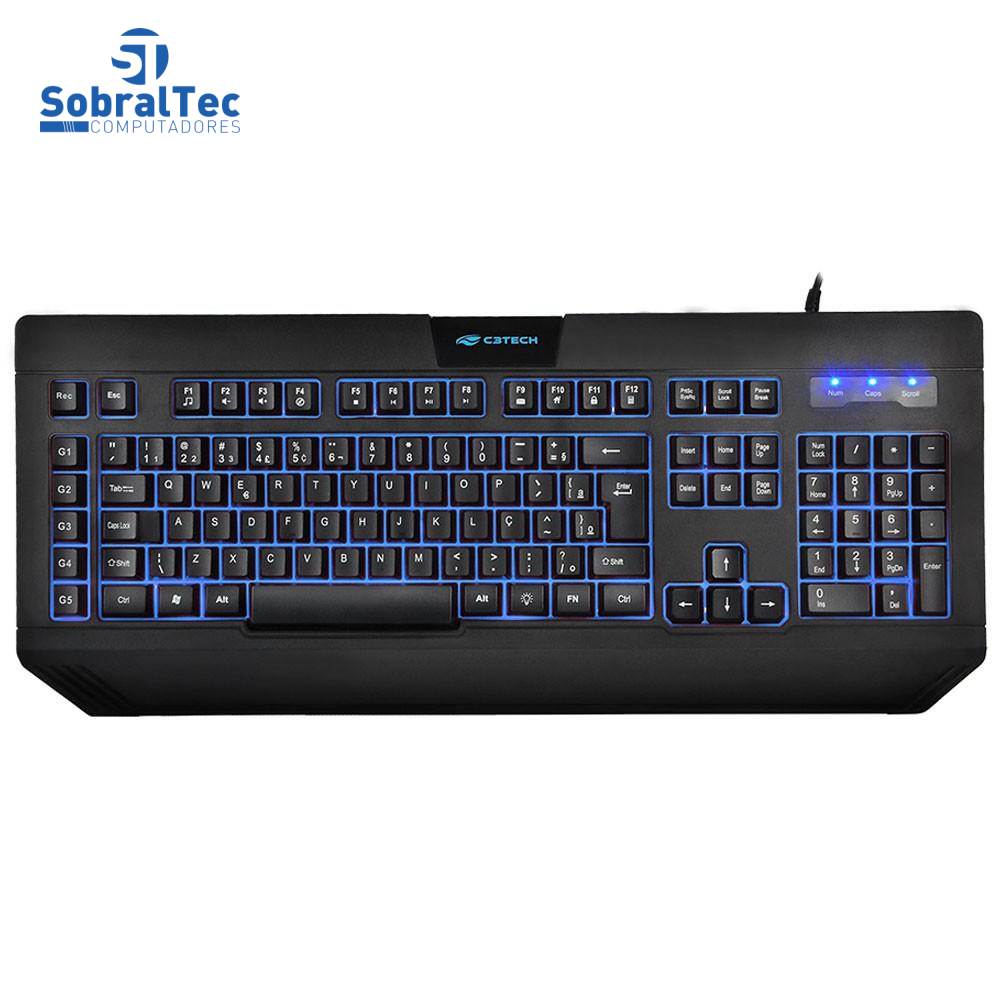 Teclado Gamer C3Tech Led Retro-Iluminado Com Macro e Anti-Ghosting Abnt2 Kg-110bk