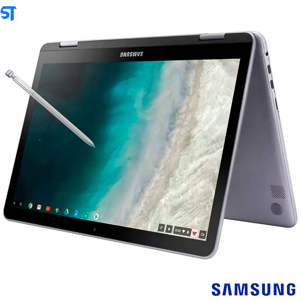 Notebook Samsung Chromebook Plus 12” FHD Touch Com Caneta Intel 1.5Ghz 4GB 32GB SSD OS -XE521QAB Prata