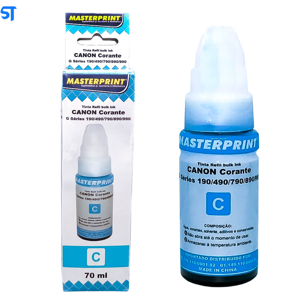 Refil de Tinta Compatível Canon Bulk Ink G Corante Ciano C 70ML MasterPrint