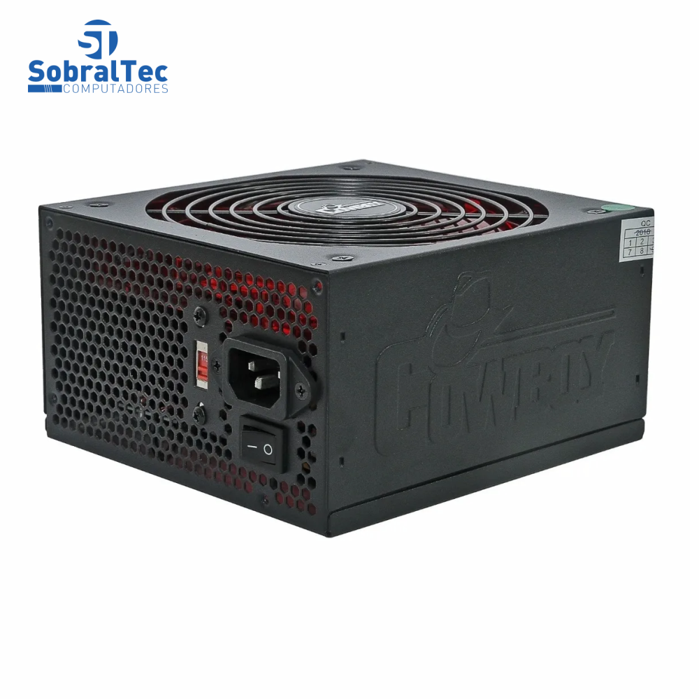 Fonte Alimentação Atx Cowboy Pc 600w Potencia Real Gamer Silenciosa Bivolt Leds Kp-535