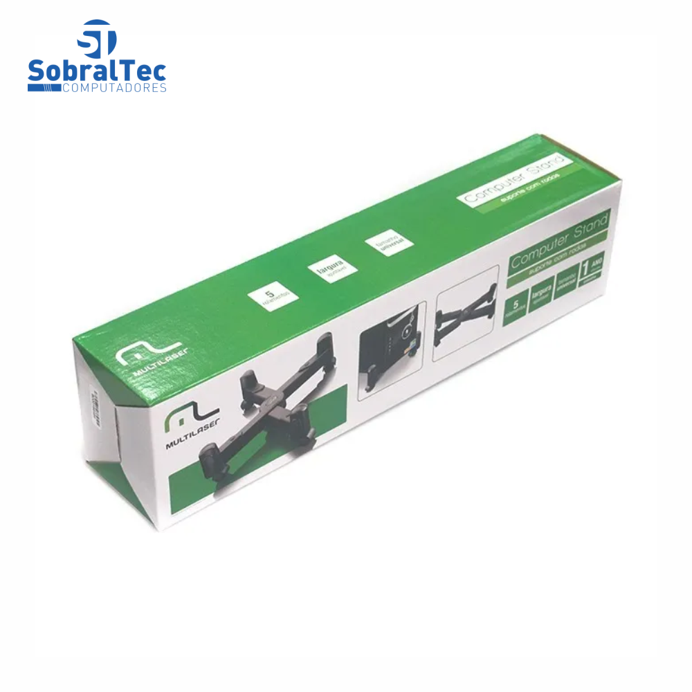 Suporte Para Gabinete Desktop Ajustável Com Rodizio Multilaser AC019