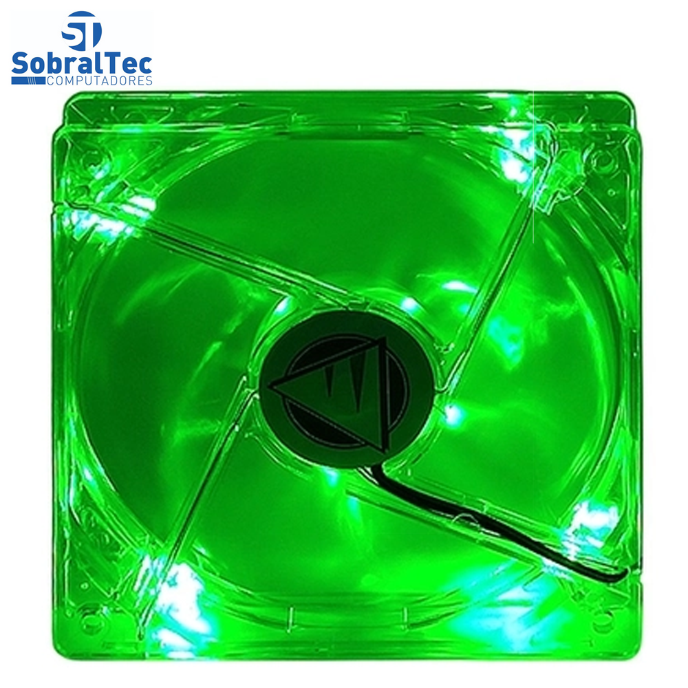 Cooler Fan Bluecase 120mm LED Verde Transparente - BF-01G