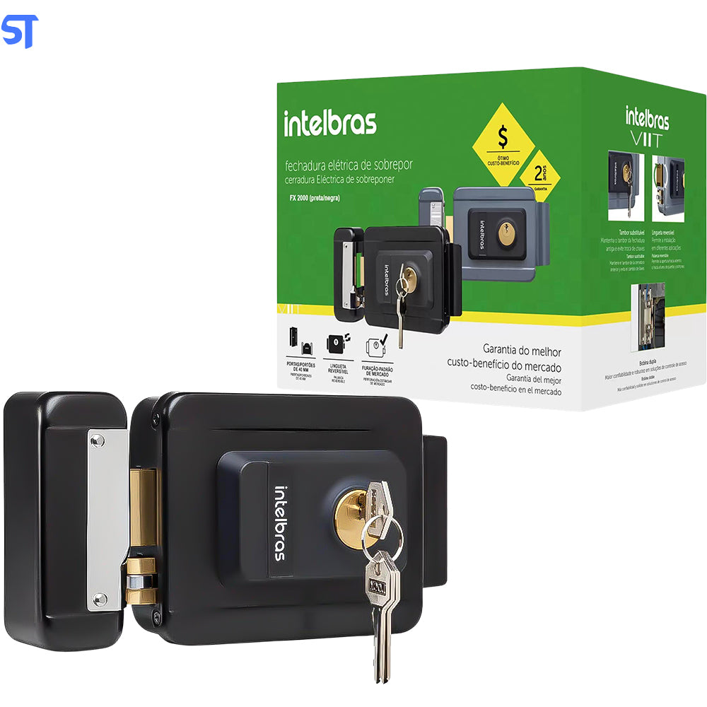 Fechadura Elétrica Cilindro Fixo de Sobrepor FX 2000 - Intelbras