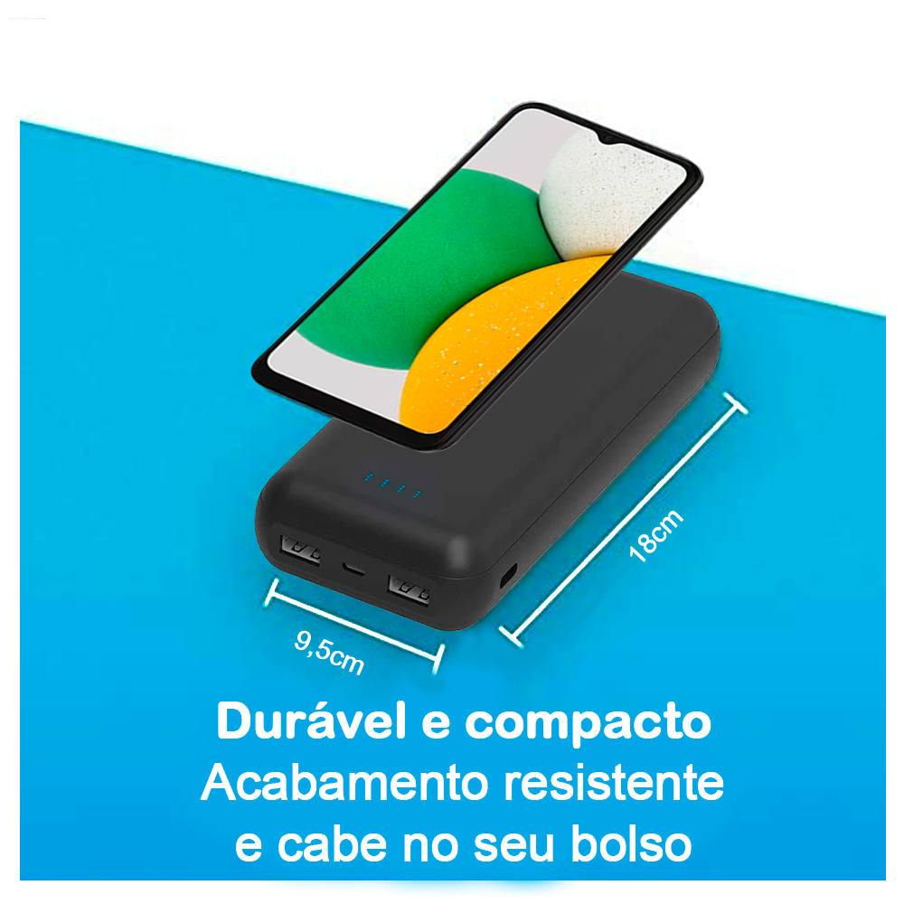 Carregador Power Bank Portátil Universal Multilaser 20.000Mah - CB144