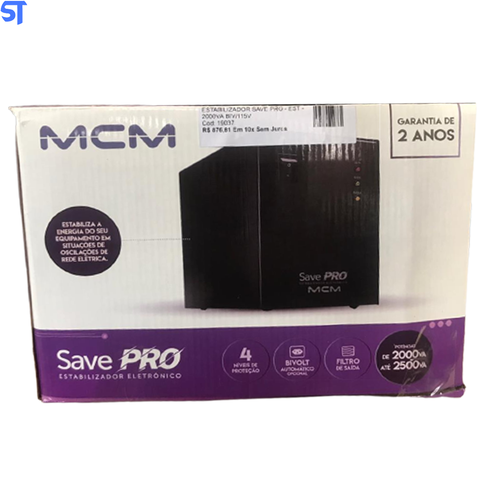 Estabilizador Save Pro - Est - 2000va Biv/115v