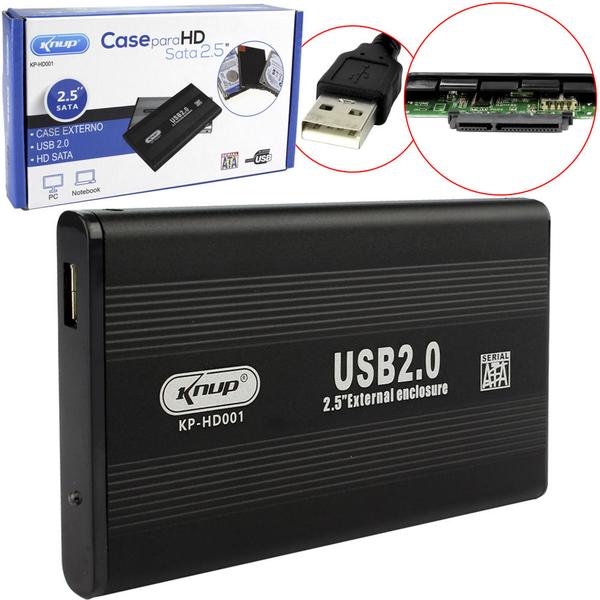 Case para HD de Notebook Usb 2.0 Sata 2.5 External Case