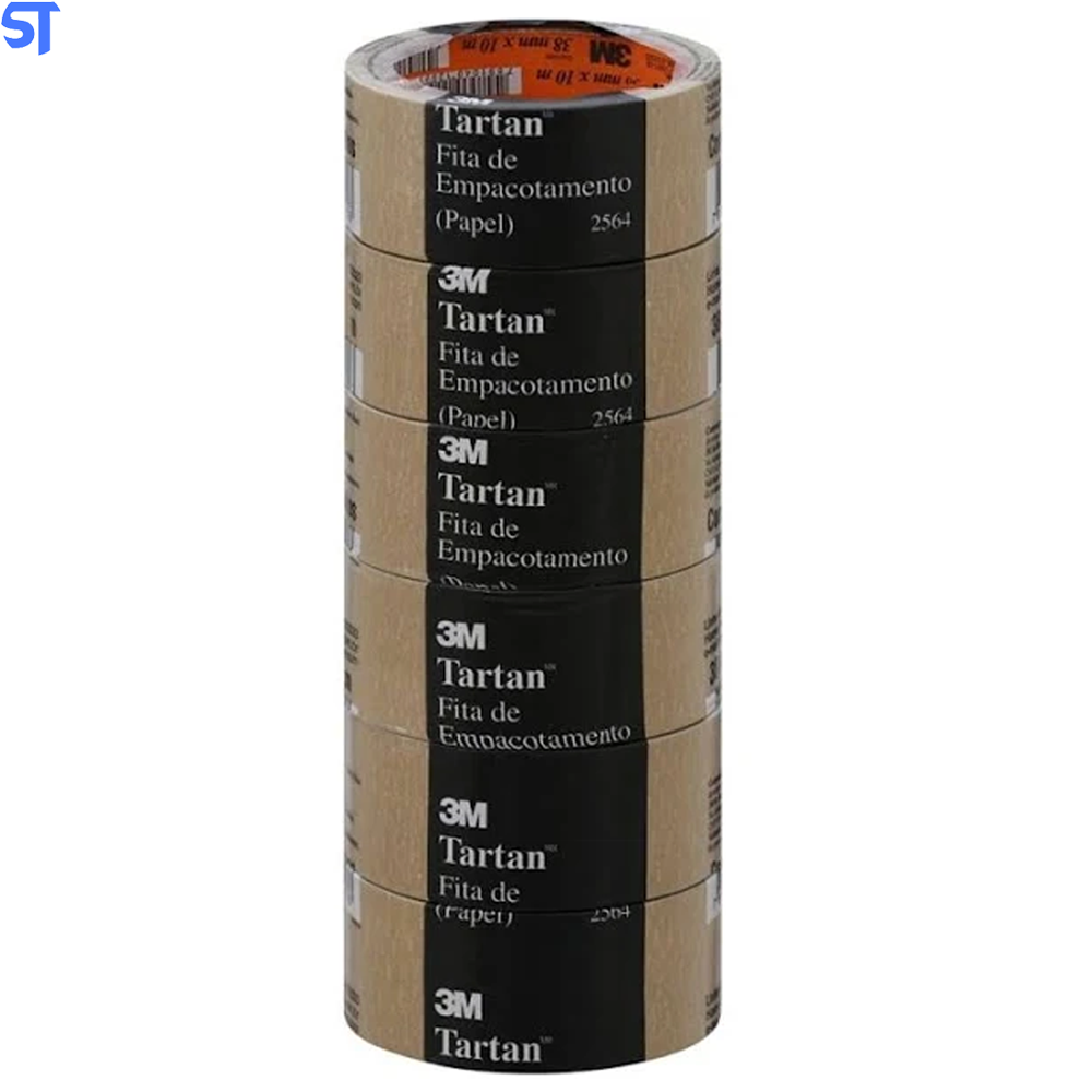 Fita de Empacotamento Tartan de Papel Crepado 38 mm x 50 m (Pacote com 6 rolos)