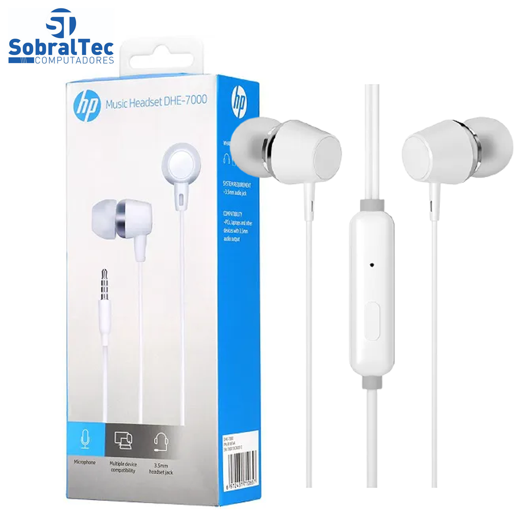 Fone de Ouvido INTRA Auricular DHE-7000 Branco HP