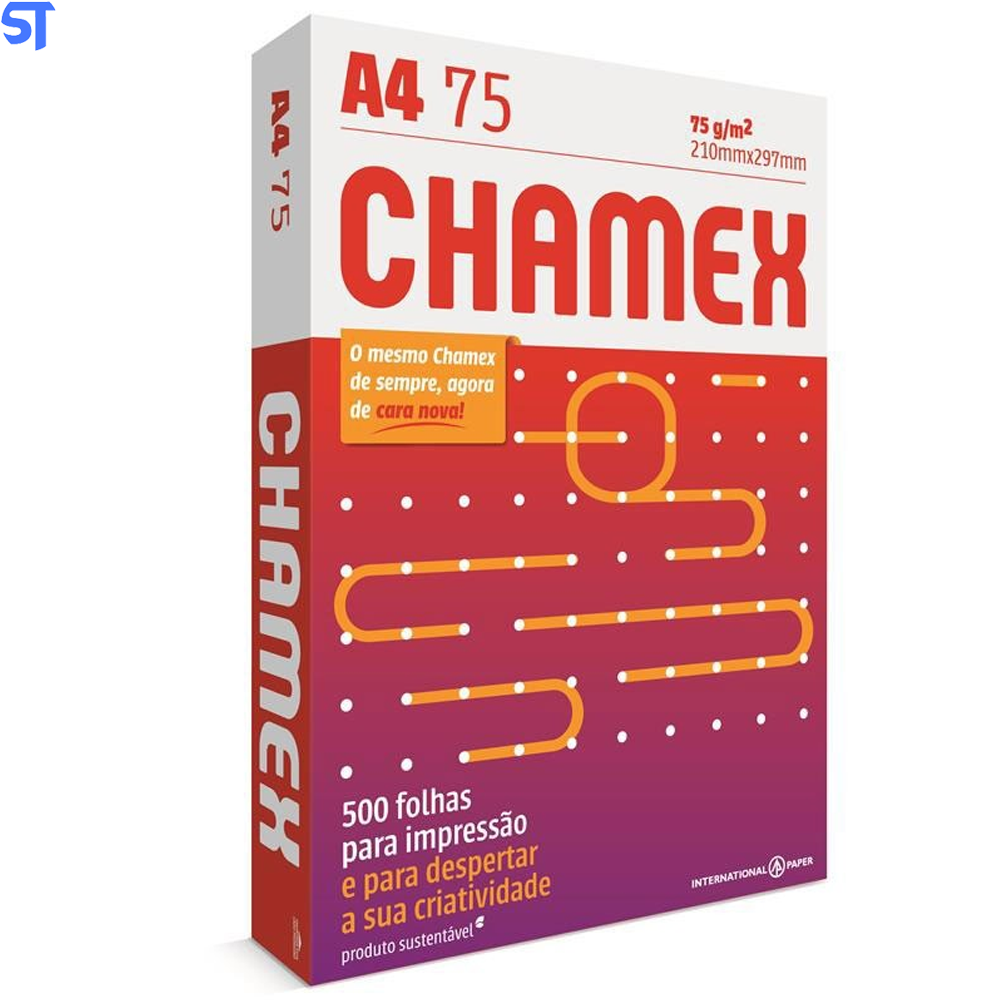 Papel Chamex A4 75g/m 210mm x 297mm Office Branco 500 Folhas
