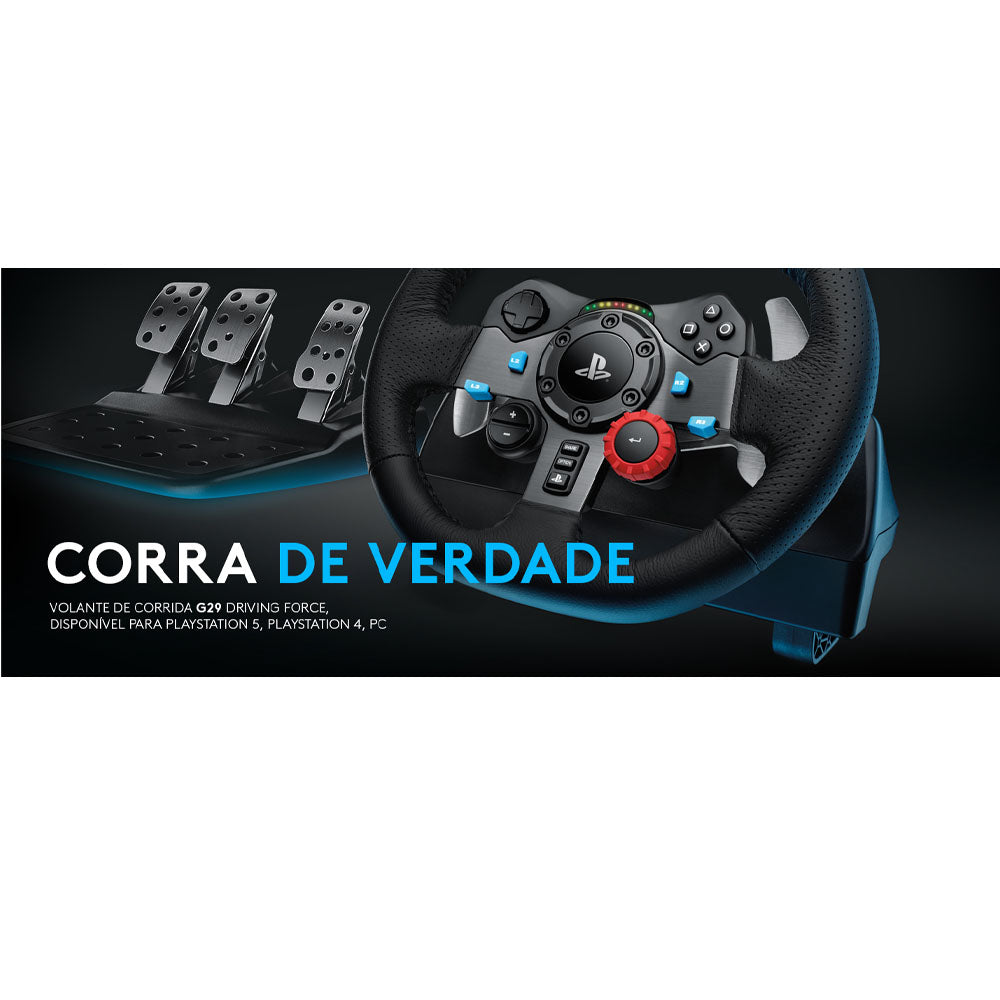 Volante Logitech G29 Driving Force para PS5, PS4, PS3 e PC - 941-000111