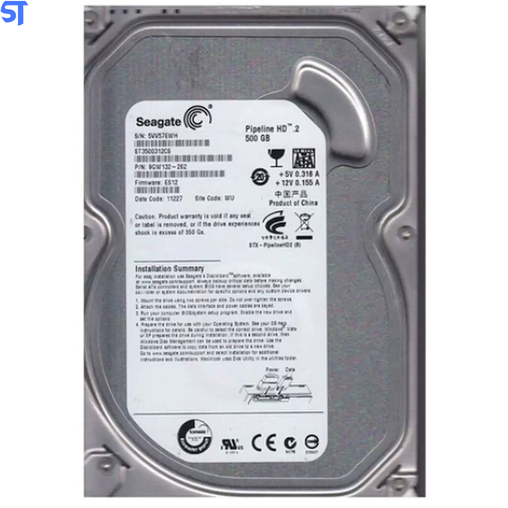 HD Seagate 500GB Pipeline Slim SATA 2 5900RPM 3.5