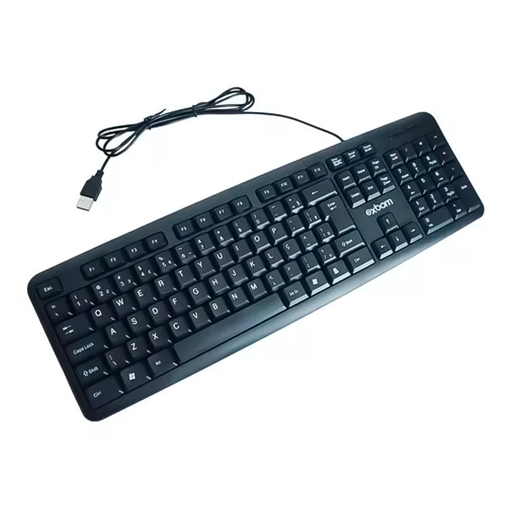 Teclado USB Standard ABNT2 Padrão Brasileiro EXBOM-BK-102