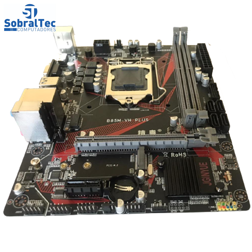 Placa Mãe 1150 Ddr3 8Gb Xeon I3 I5 I7 Memoria M.2 NVME JGINYUE B85M-VH PLUS