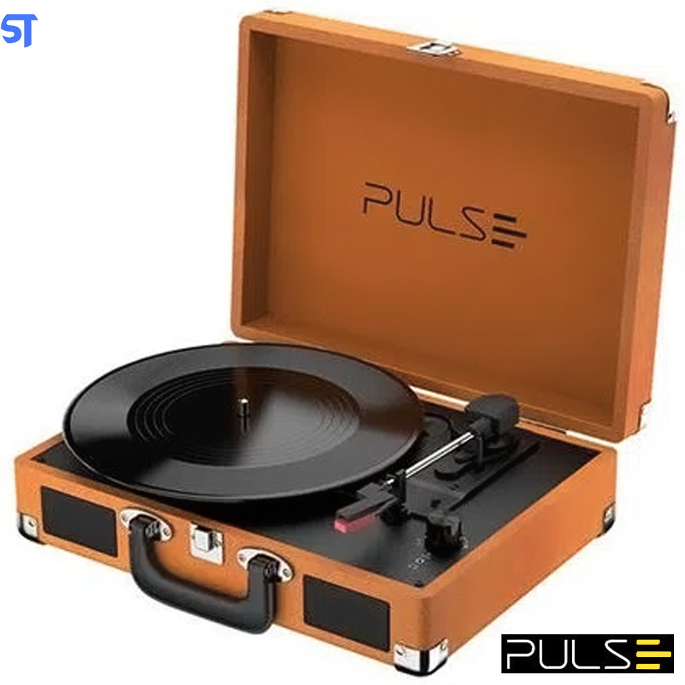Vitrola Pulse Retro Berry Suitcase Turntable - SP364 Bluetooth