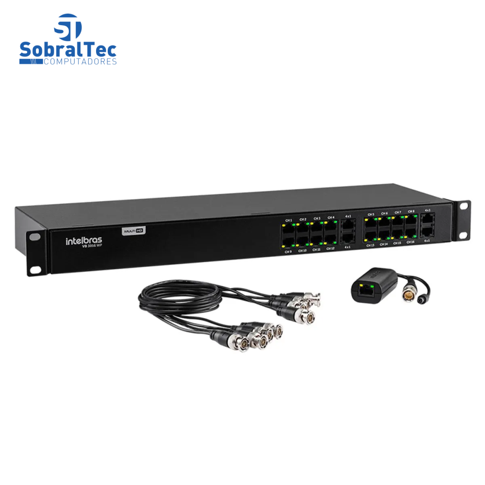 Power Conversor Video Balun 16ch Vb 3016 Wp Fullhd Intelbras