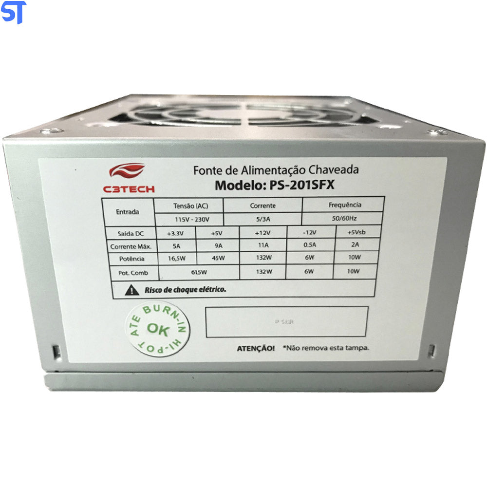 Fonte SFX 200W PS-201SFX sem cabo C3Tech