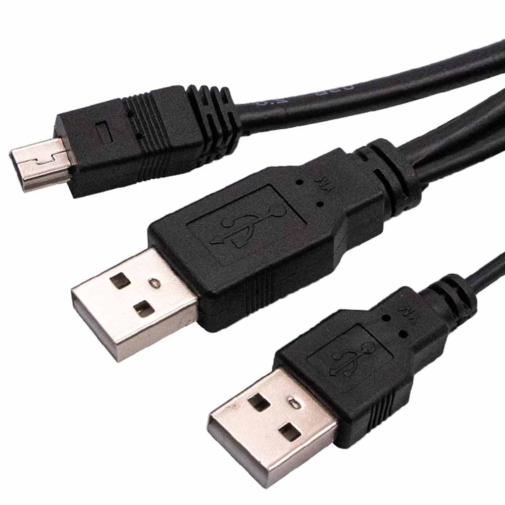 Cabo 2 USB A Macho x 1 Mini USB B Macho