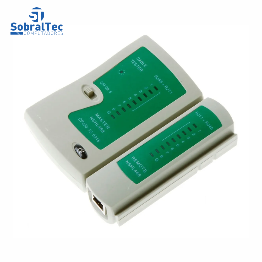 Testador De Cabo De Rede Lan RJ45 e RJ11 Profissional FC FCTSTCB