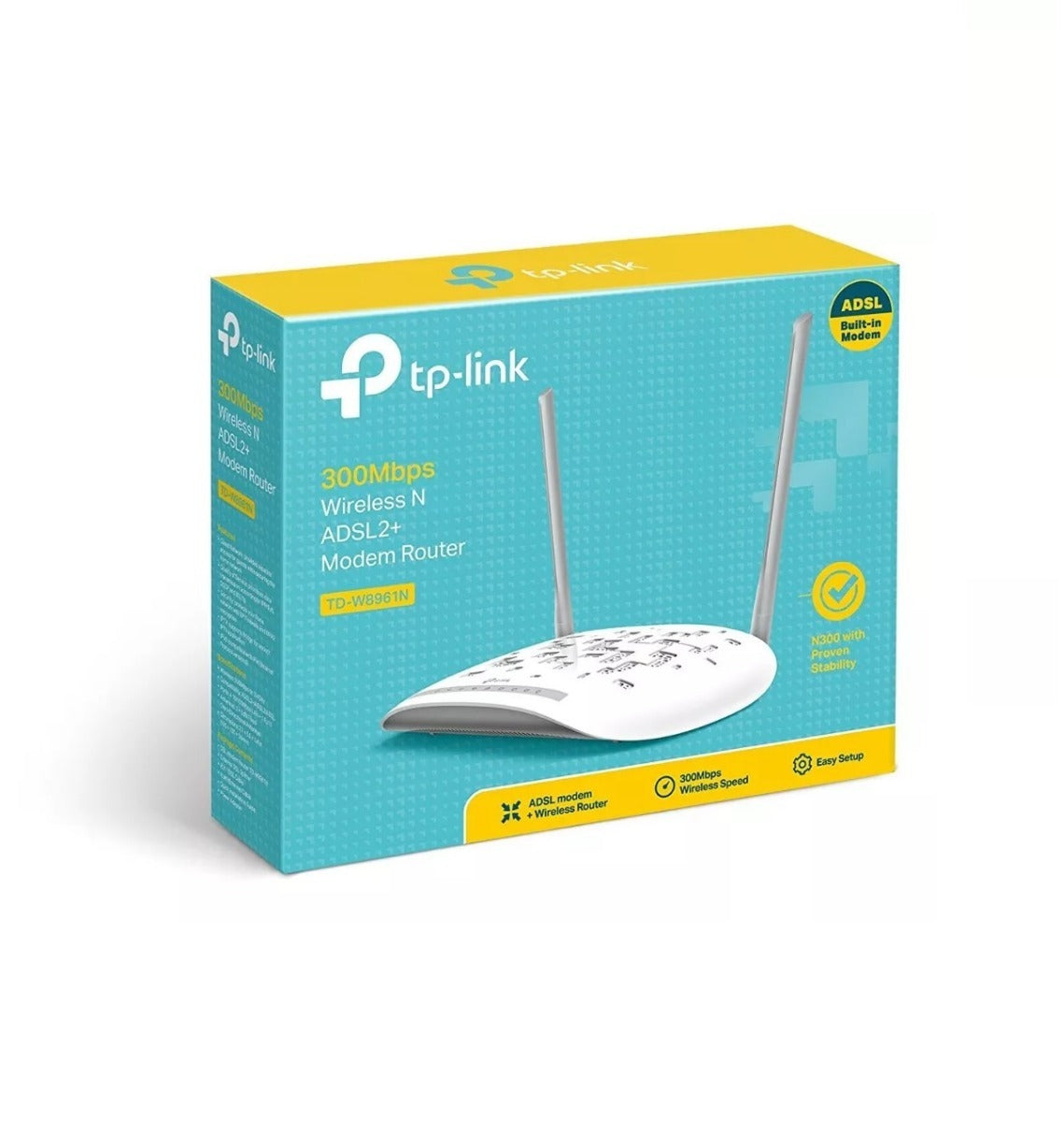 Modem Roteador Wireless Tp-link TD-W8961N - 300mbps 2 Antenas 5 Portas