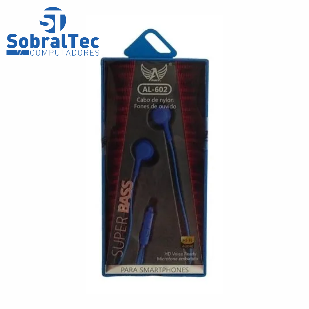Fone De Ouvido AL-602 Altomex Cabo De Nylon Cinza