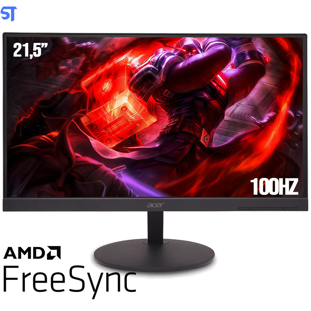 Monitor Gamer Acer 21.5” Zero Frame LED VA FHD 100Hz 8ms AMD Radeon FreeSync 1x VGA 1x HDMI EA220Q Hbi