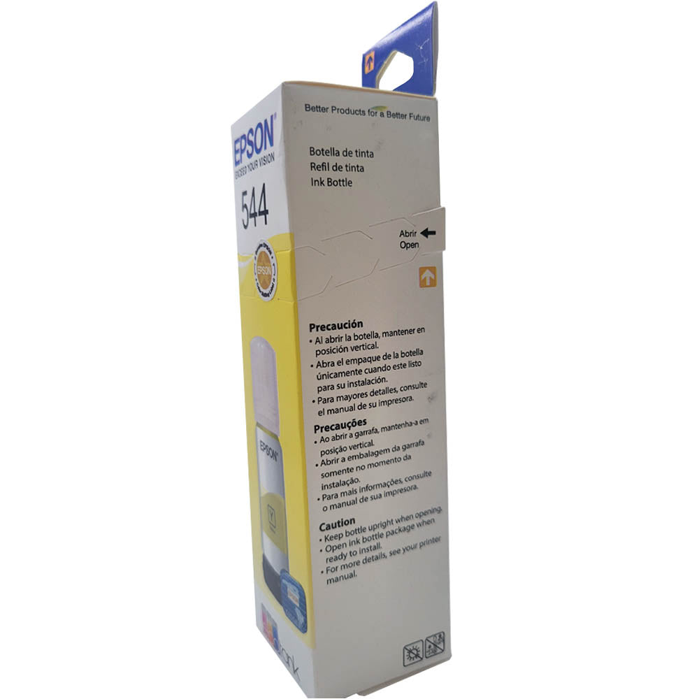 Refil de Tinta Epson Corante T544 Amarelo 65ML Para Ecotank L1110 / L1210 / L3110 / L3150 / L3160 / L3251 / L5190