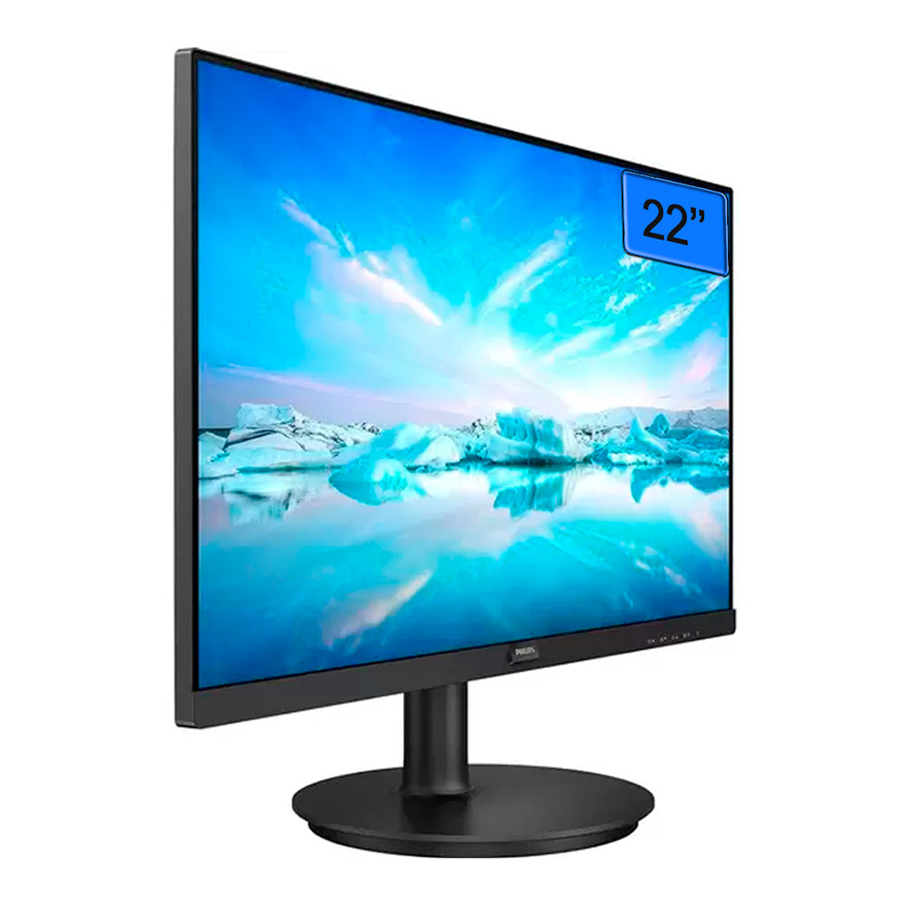 Monitor Philips 22", Full HD, Suporte Vesa, 75Hz Adaptive Sync VGA HDMI 221V8L Preto