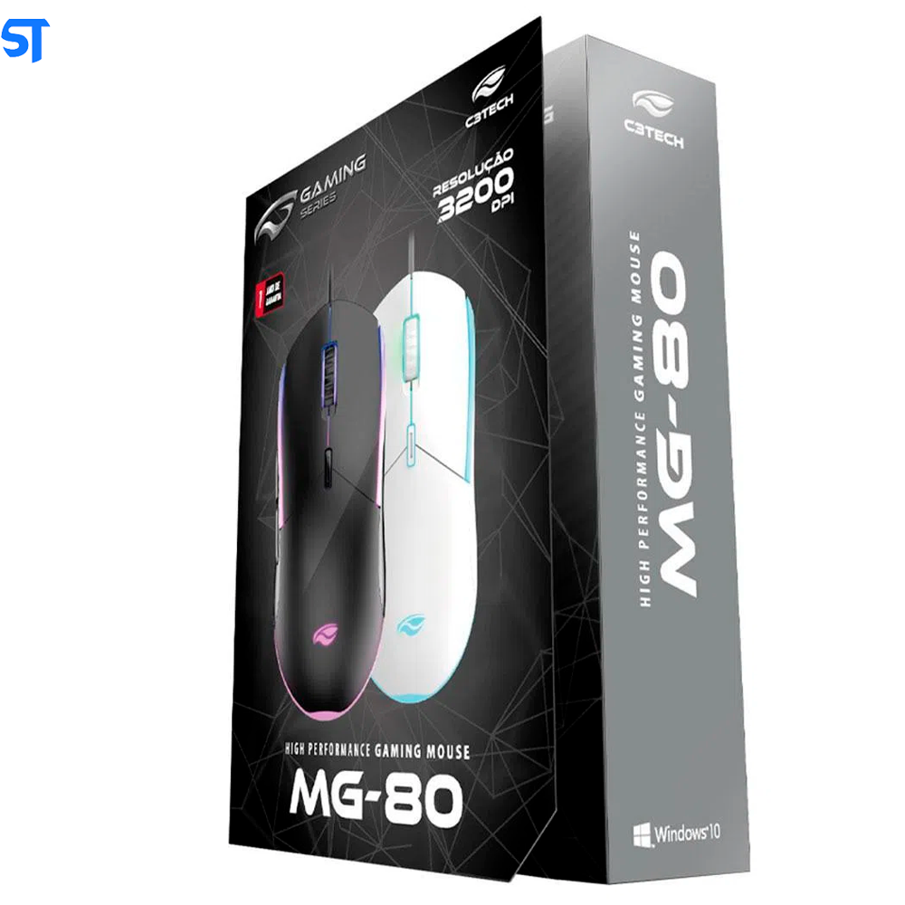 Mouse Gamer USB MG-80WH C3Tech - Branco