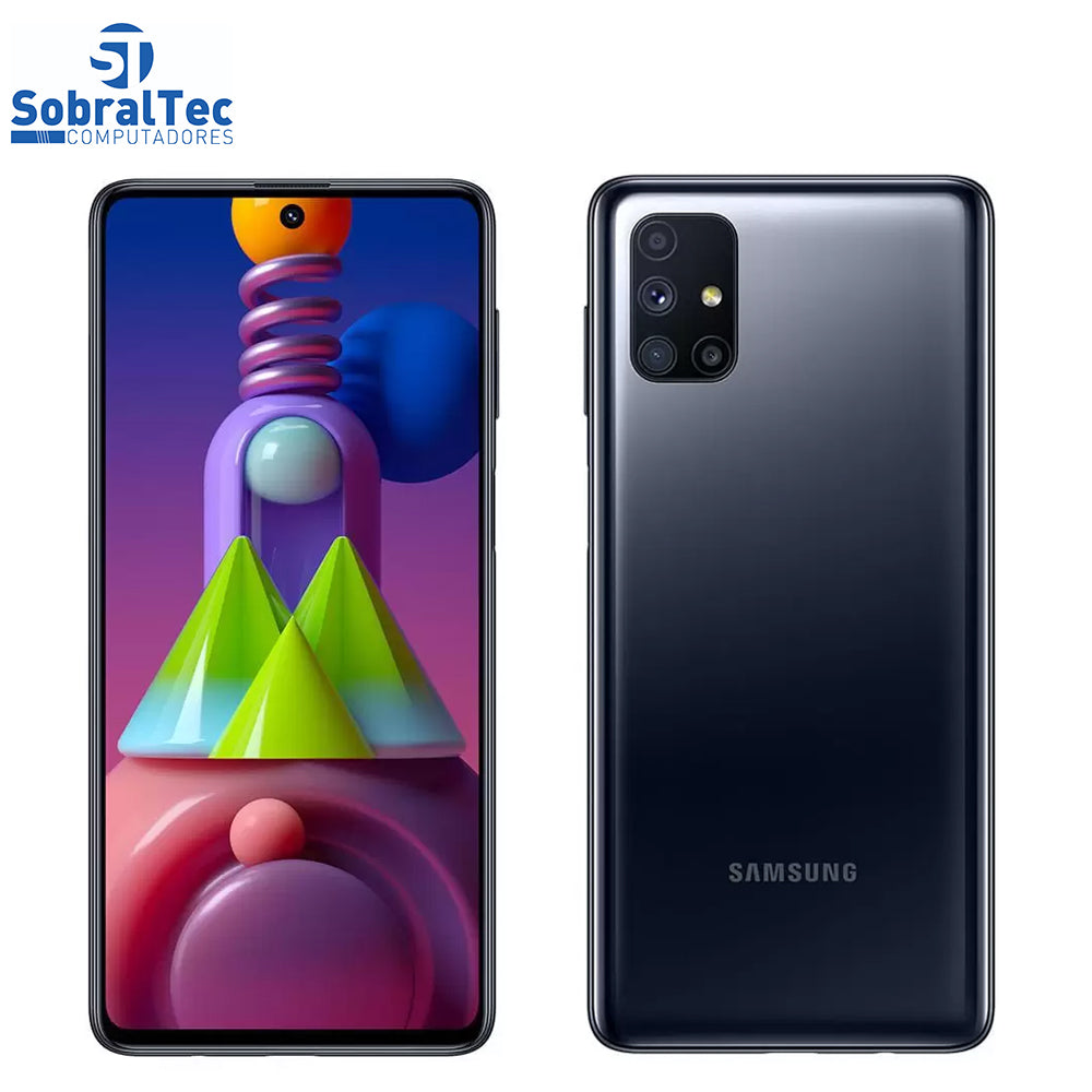 Smartphone Samsung Galaxy M51 Preto 128GB Android 10.0 Câmera Quádrupla 64MP+12MP+5MP+5MP Tela 6.7”
