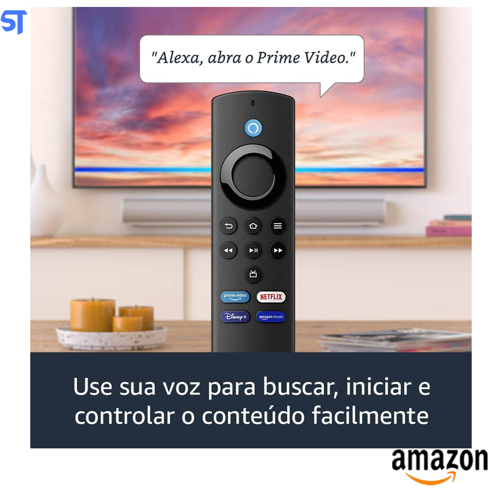 Fire TV Stick Lite Aparelho de Streaming Amazon - Full HD Com Controle Remoto