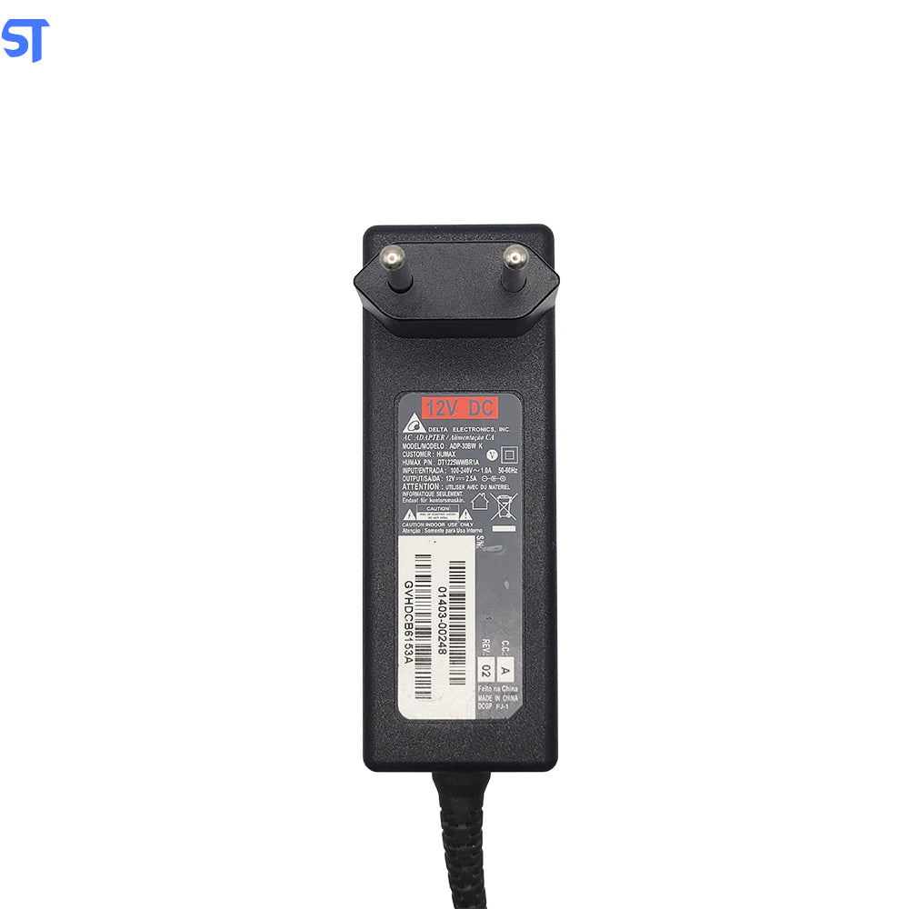 Fonte de Alimentação Delta Eletronics 12V 2.5A Pino 5,2mm x 3,2mm Modelo: ADP-30BW K