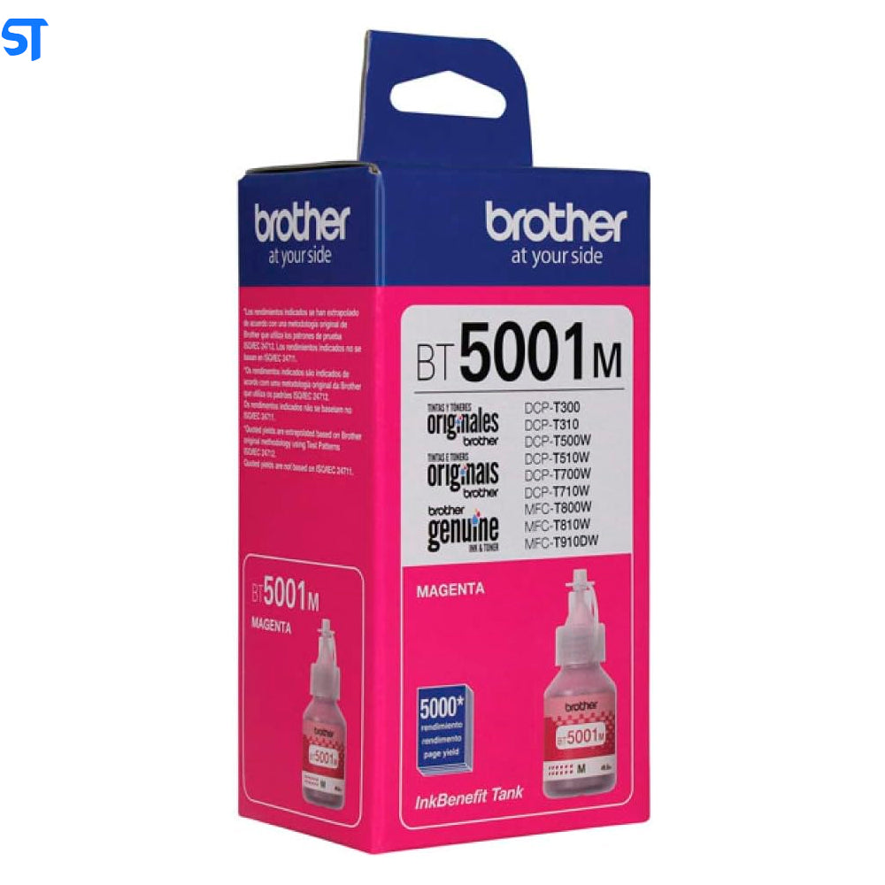 Garrafa de Tinta Brother BT5001M Magenta 5.000 Paginas para HL 74000DW DCP T220 T300 T310 T420W T500W T510W T520W T700W