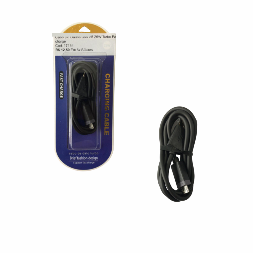 Cabo De Dados Usb V8 25W Turbo Fast Charge