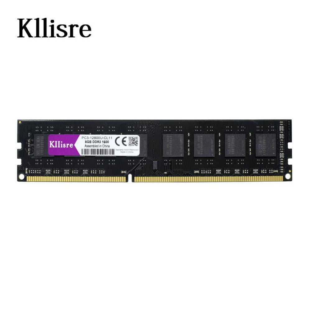 Memória RAM Desktop DDR3 8GB 1600hz Kllisre PC3-12800U-CL11