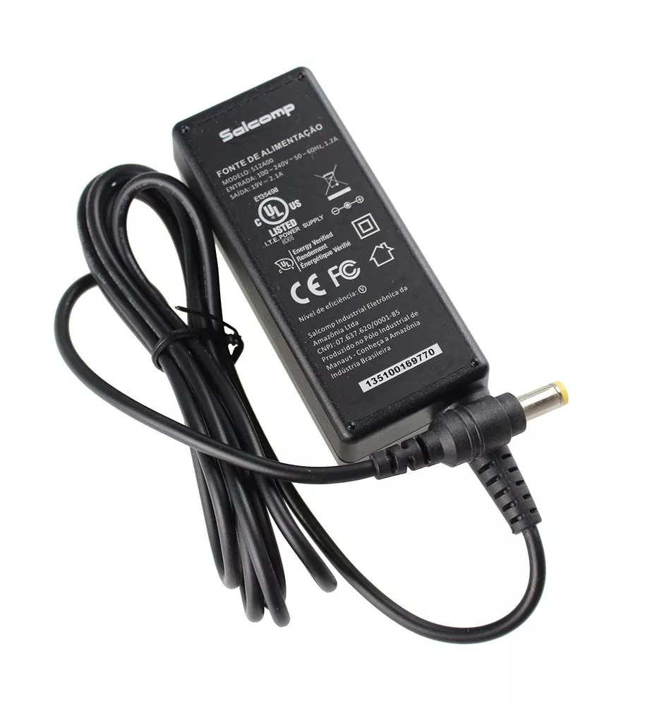 Fonte Notebook Positivo Cce 19 v. 2,1a - Plug: 5.5mm x 2.5mm