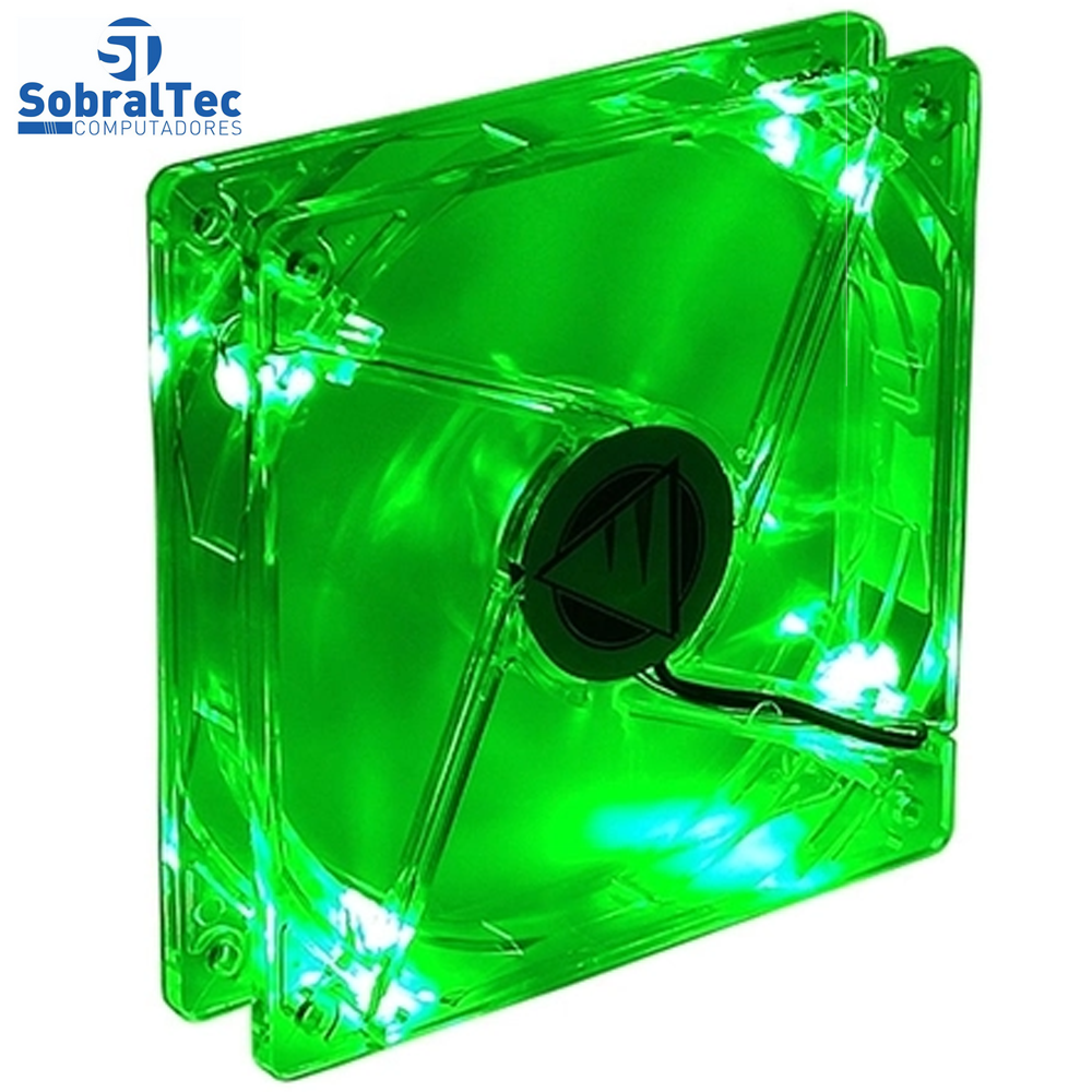 Cooler Fan Bluecase 120mm LED Verde Transparente - BF-01G