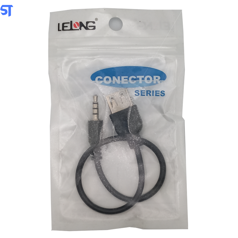 Cabo Usb Para P2 Lelong 30Cm - Preto