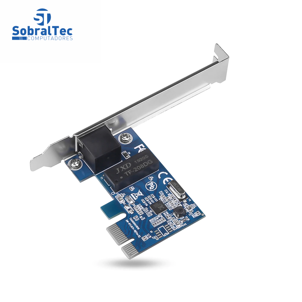 Placa De Rede Pci Express RJ-45 10/100/1000Mbps Gigabit Realtek Kebidu X4-02