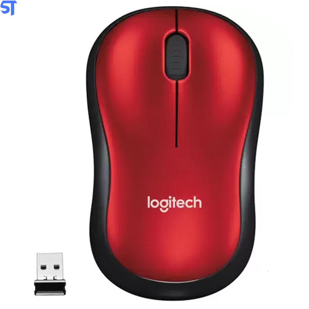 Mouse sem Fio Logitech Óptico 1000DPI 3 Botões - M185 Vermelho
