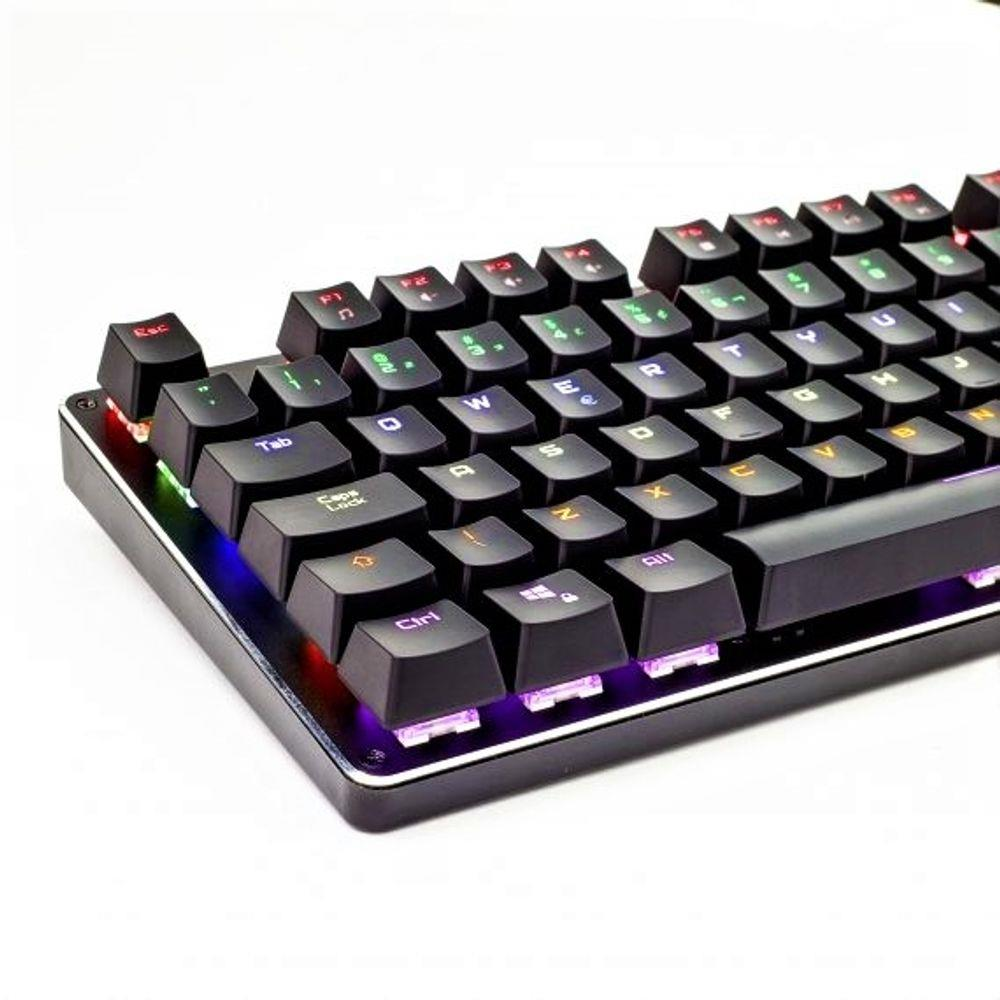 Teclado Gamer Usb Semi Mecânico Knup Kp-2046 Qwerty Portugues Brasil Com 12 Modos de Iluminação R